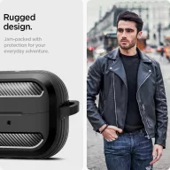   Spigen Rugged Armor Samsung Galaxy Buds 3 / Buds 3 Pro / Buds 3 FE tok, Matte Black, fekete