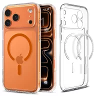   Spigen Ultra Hybrid MagFit Apple iPhone 17 Pro Max tok, MagSafe, Clear, átlátszó-narancs