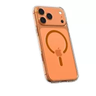   Spigen Ultra Hybrid MagFit Apple iPhone 17 Pro Max tok, MagSafe, Clear, átlátszó-narancs
