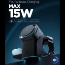 Spigen EF223MS vezeték nélküli wireless gyorstöltő, MagSafe, 3in1, Qi2, 15W, fekete (Apple Watch / Airpods / iPhone)