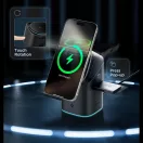 Spigen EF223MS vezeték nélküli wireless gyorstöltő, MagSafe, 3in1, Qi2, 15W, fekete (Apple Watch / Airpods / iPhone)