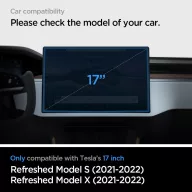   Spigen Tesla Glas.Tr EZ Fit Tesla kijelzővédő üvegfólia, Model X 2022-2026 / Model S 2021-2026 kompatibilis, fekete