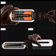   Spigen Glas.tR EZ Fit Privacy Apple iPhone 16 Pro / 17 / 17 Pro tempered kijelzővédő fólia felhelyező kerettel