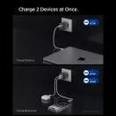 Spigen Essential EE472EU 2xUSB-C 2-portos hálózati töltő adapter, GaN, 47W, Gunmetal, szürke