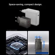   Spigen Essential EE472EU 2xUSB-C 2-portos hálózati töltő adapter, GaN, 47W, Gunmetal, szürke
