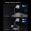 Spigen Essential EE472EU 2xUSB-C 2-portos hálózati töltő adapter, GaN, 47W, Titanium, ezüst