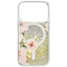 Uniq Coehl Solea Apple iPhone 17 Pro mágneses tok, MagSafe, arany-bézs (csillámos / virág minta)