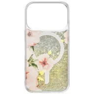   Uniq Coehl Solea Apple iPhone 17 Pro mágneses tok, MagSafe, arany-bézs (csillámos / virág minta)