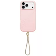   Uniq Coehl Serina Apple iPhone 17 Pro Max mágneses tok, MagSafe, csuklópánttal, rózsaszín-bézs
