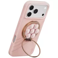   Uniq Coehl Luna mágneses telefontartó tükörrel, kitámasztható, MagSafe, rózsaszín