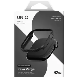   Uniq Keva Verge Apple Watch 11 / Watch 10 42mm tok, Aramid, Carbon minta, fekete