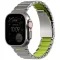 Uniq Strova Flex Apple Watch állítható szíj, 49/46/45/44MM, fém, ezüst-lime