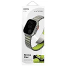 Uniq Strova Flex Apple Watch állítható szíj, 49/46/45/44MM, fém, ezüst-lime