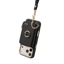 Uniq Coehl Mirelle mágneses telefonra rögzíthető pénztárca karpánttal, MagSafe, fekete-arany