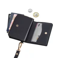  Uniq Coehl Mirelle mágneses telefonra rögzíthető pénztárca karpánttal, MagSafe, fekete-arany