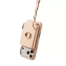 Uniq Coehl Mirelle mágneses telefonra rögzíthető pénztárca karpánttal, MagSafe, rózsaszín-arany