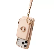   Uniq Coehl Mirelle mágneses telefonra rögzíthető pénztárca karpánttal, MagSafe, rózsaszín-arany
