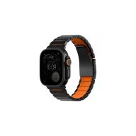   Uniq Strova Flex Apple Watch állítható szíj, 49/46/45/44MM, fém, fekete-narancs