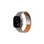 Uniq Strova Flex Apple Watch állítható szíj, 49/46/45/44MM, fém, ezüst-narancs
