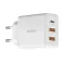 Baseus Cube USB-C-2xUSB-A hálózati gyorstöltő adapter, 3A, 30W, fehér