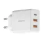 Baseus Cube USB-C-2xUSB-A hálózati gyorstöltő adapter, 3A, 30W, fehér