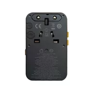   Baseus EnerCore CG11 világutazó adapter / nemzetközi hálózati adapter 70W, 1×AC + 2×USB-A + 1×USB-C + 1×USB-C automata behúzós kábel, fekete (US / UK)