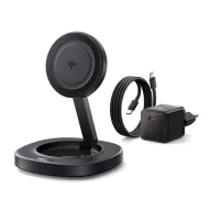   Baseus EnerFill FF11 vezeték nélküli töltő 15W, Qi Wireless, fekete + 20W hálózati gyorstöltő + USB-C, 1m kábel