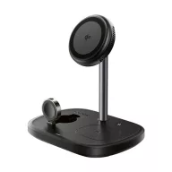   Baseus EnerFill FS41 3-in-1 vezeték nélküli töltő állvány 22,5W, fekete + USB-C, 1m kábel