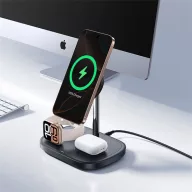   Baseus EnerFill FS41 3-in-1 vezeték nélküli töltő állvány 22,5W, fekete + USB-C, 1m kábel