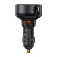   Baseus Enjoyment Pro autós gyorstöltő 55W, USB-A + Lightning automata behúzós kábel, fekete