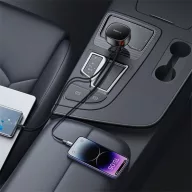   Baseus Enjoyment Pro autós gyorstöltő 55W, USB-A + Lightning automata behúzós kábel, fekete