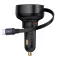 Baseus Enjoyment Pro autós gyorstöltő 60W, USB-A + USB-C automata behúzós kábel, fekete