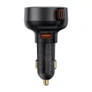 Baseus Enjoyment Pro autós gyorstöltő 60W, USB-A + USB-C automata behúzós kábel, fekete