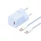 Baseus GaN5 Mini USB-C hálózati gyorstöltő adapter 30W, + USB-C-USB-C fonott kábel, 100W, kék