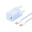 Baseus GaN5 Mini USB-C hálózati gyorstöltő adapter 30W, + USB-C-USB-C fonott kábel, 100W, kék