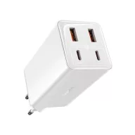   Baseus GaN6 Pro hálózati gyorstöltő 100W, 2×USB-C + 2×USB-A, + 100W USB-C 1m kábel, fehér