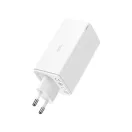 Baseus GaN6 Pro hálózati gyorstöltő 100W, 2×USB-C + 2×USB-A, + 100W USB-C 1m kábel, fehér