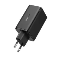   Baseus GaN6 Pro hálózati gyorstöltő 65W, 2×USB-C + 2×USB-A, + kábel 100W USB-C, 1m, fekete