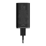   Baseus GaN6 Pro hálózati gyorstöltő 65W, 2×USB-C + 2×USB-A, + kábel 100W USB-C, 1m, fekete