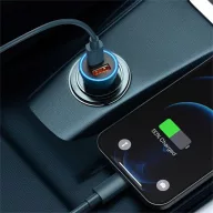   Baseus Golden Contactor Max autós gyorstöltő 60W, USB-A + USB-C, kék