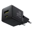 Baseus Palm 2in1 USB-C-USB-A hálózati gyorstöltő adapter, 20W, fekete