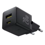   Baseus Palm 2in1 USB-C-USB-A hálózati gyorstöltő adapter, 20W, fekete