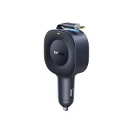   Baseus PrimeTrip VR2 autós gyorstöltő 30W, USB-C + USB-C automata behúzós kábel, fekete