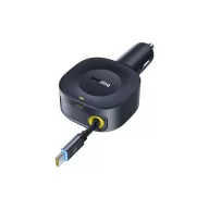   Baseus PrimeTrip VR2 autós gyorstöltő 30W, USB-C + USB-C automata behúzós kábel, fekete