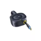 Baseus PrimeTrip VR2 autós gyorstöltő 30W, USB-C + USB-C automata behúzós kábel, fekete