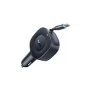 Baseus PrimeTrip VR2 autós gyorstöltő 30W, USB-C + USB-C automata behúzós kábel, fekete