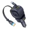 Baseus PrimeTrip VR2 Max autós gyorstöltő 100W, 3×USB-C + 1×USB-A, 2×automata behúzós kábel, fekete