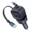 Baseus PrimeTrip VR2 Max autós gyorstöltő 100W, 3×USB-C + 1×USB-A, 2×automata behúzós kábel, fekete