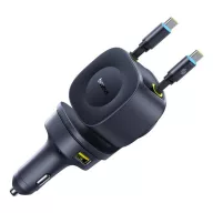   Baseus PrimeTrip VR2 Max autós gyorstöltő 100W, 3×USB-C + 1×USB-A, 2×automata behúzós kábel, fekete