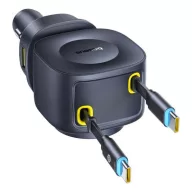   Baseus PrimeTrip VR2 Max autós gyorstöltő 100W, 3×USB-C + 1×USB-A, 2×automata behúzós kábel, fekete